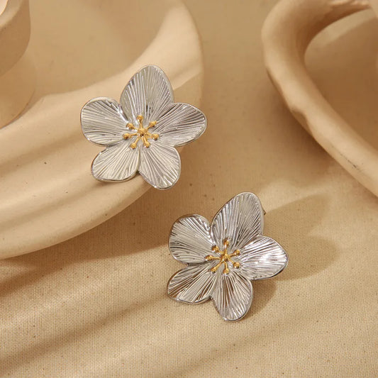 Golden Blossom Stud Earrings