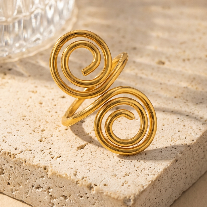 Twin Spiral Harmony Ring