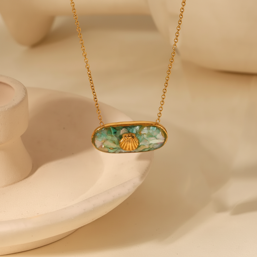 Aqua Shell Pendant