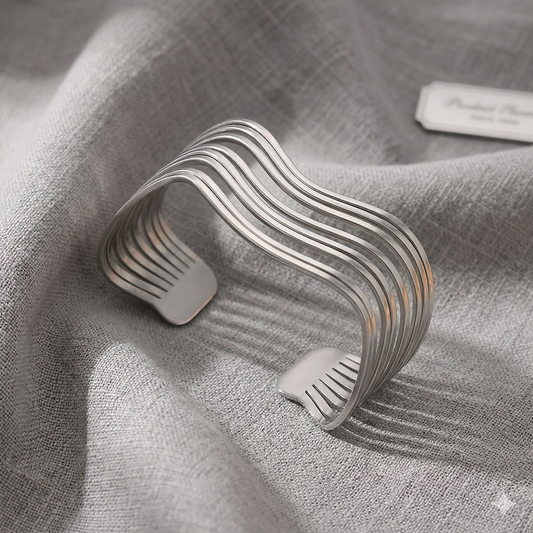 Golden Wave Cuff Bracelet