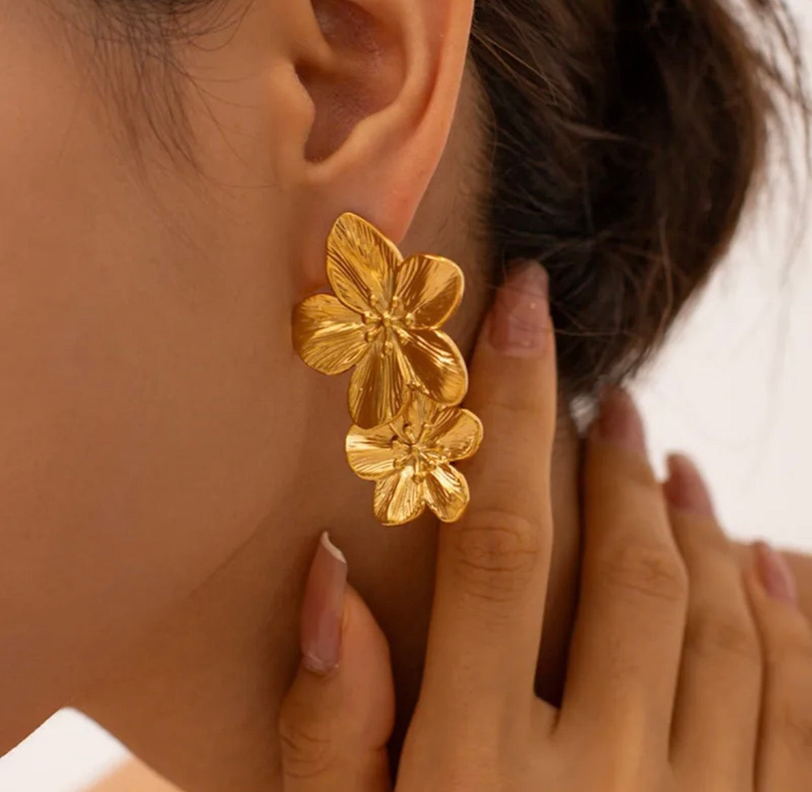 Golden Blossom Drop Earrings
