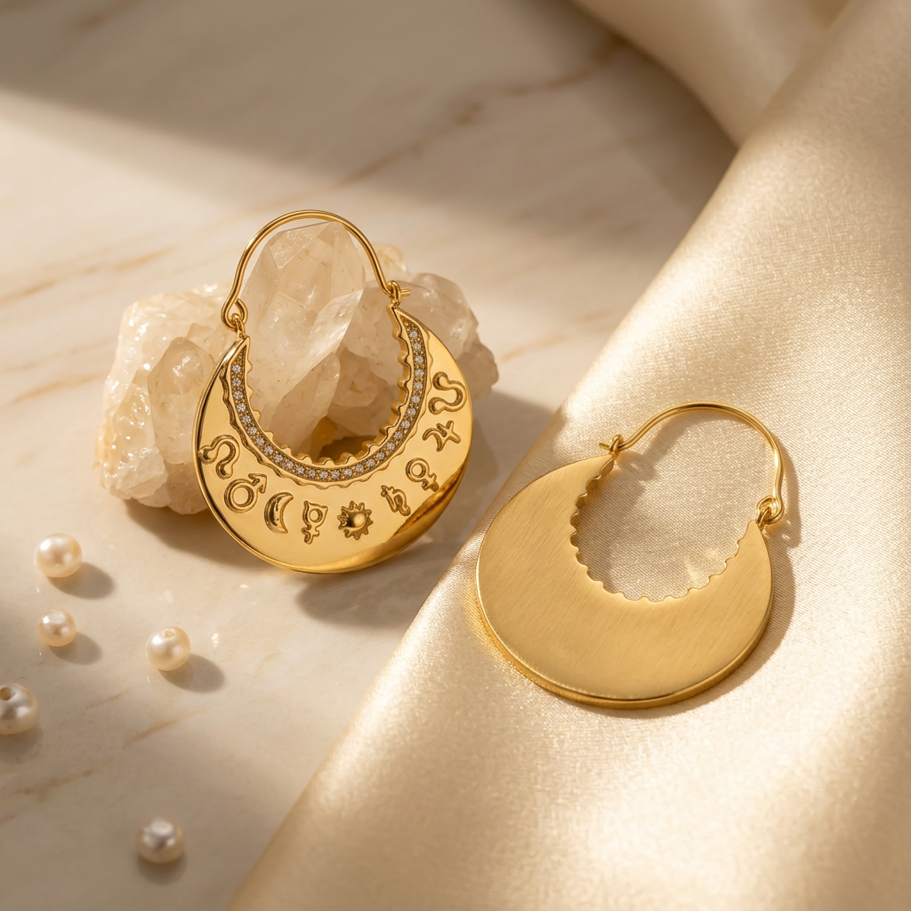Zodiac Crescent Earrings