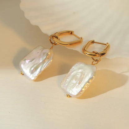 Baroque Pearl Hoop Earrings