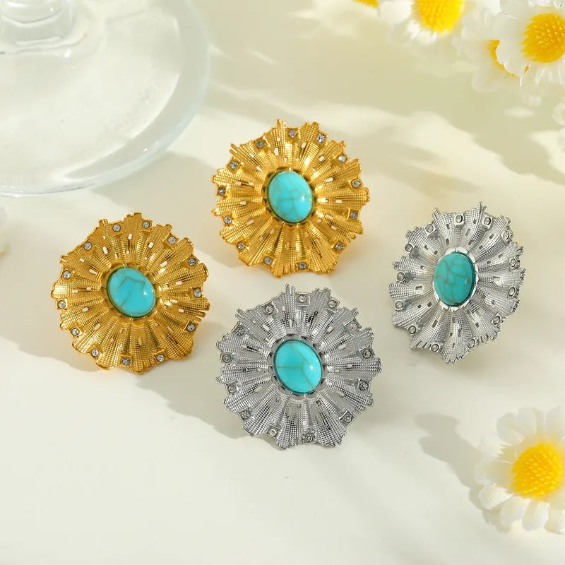 Turquoise Sunburst Earrings