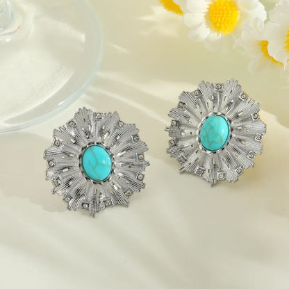 Turquoise Sunburst Earrings