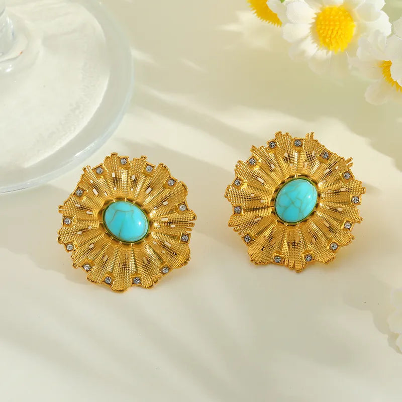 Turquoise Sunburst Earrings