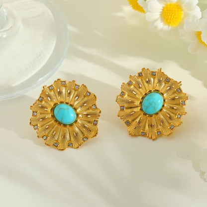 Turquoise Sunburst Earrings