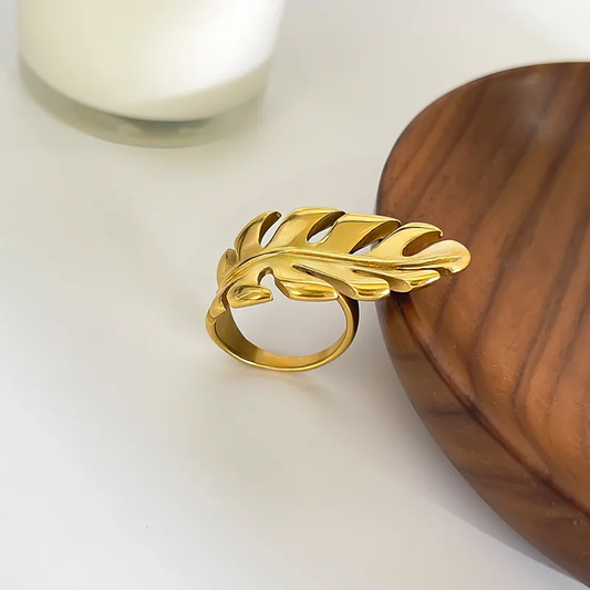 Palm Leaf Statement Ring