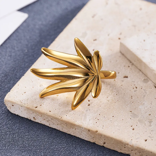 Golden Palm Ring