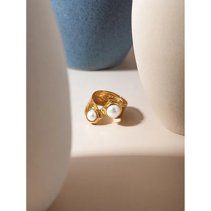 Twin Ivory Embrace Ring