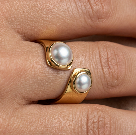 Twin Ivory Embrace Ring