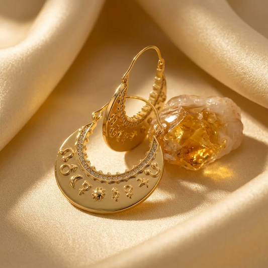 Zodiac Crescent Earrings