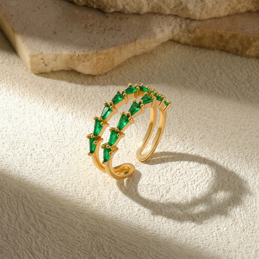 Emerald Wave Ring