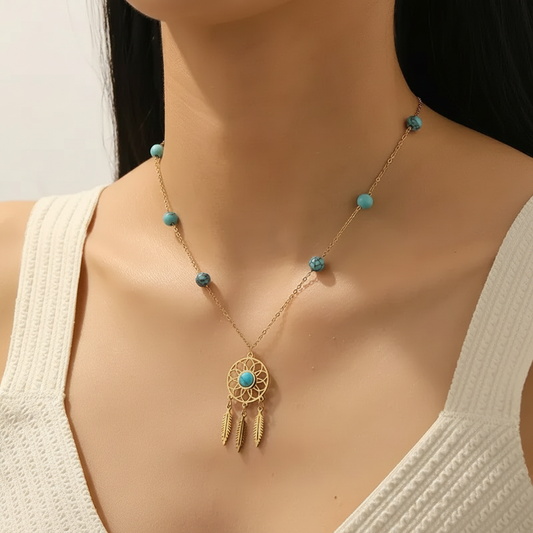 Azure Dreamcatcher Necklace