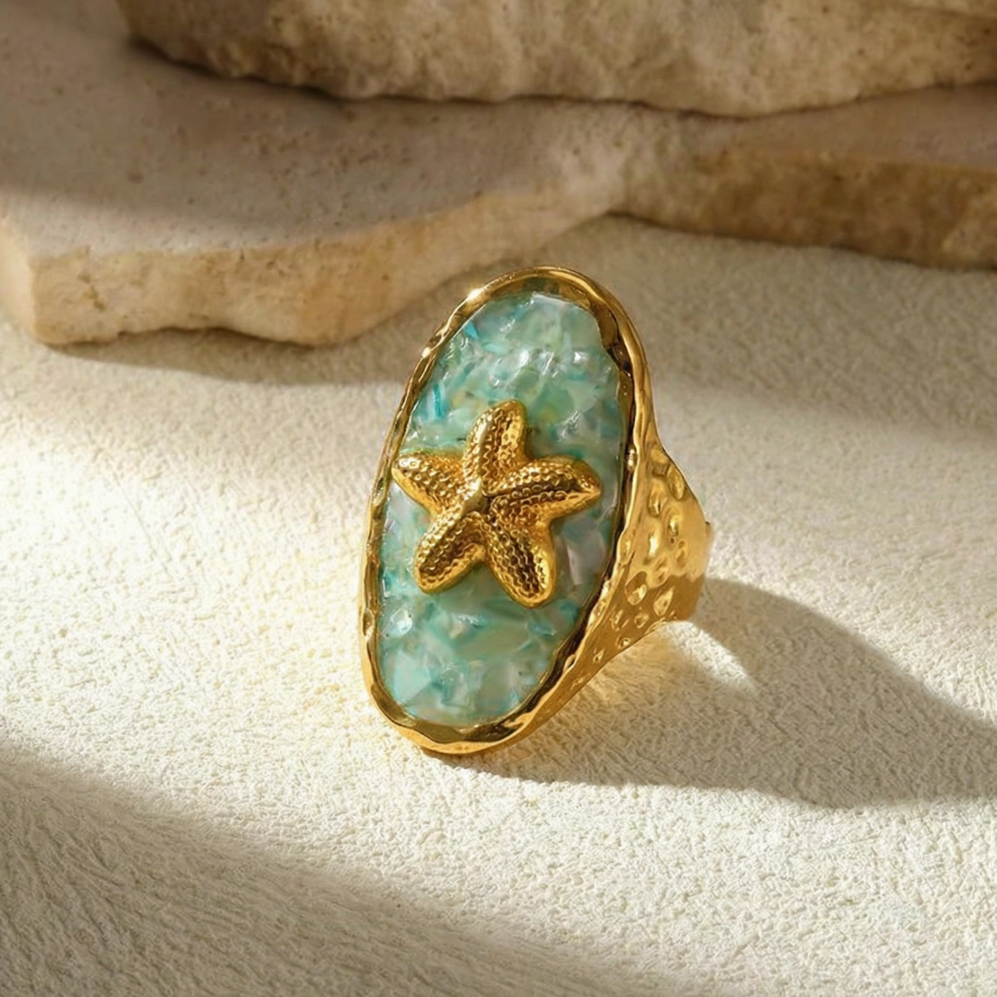 Aqua Starfish Ring