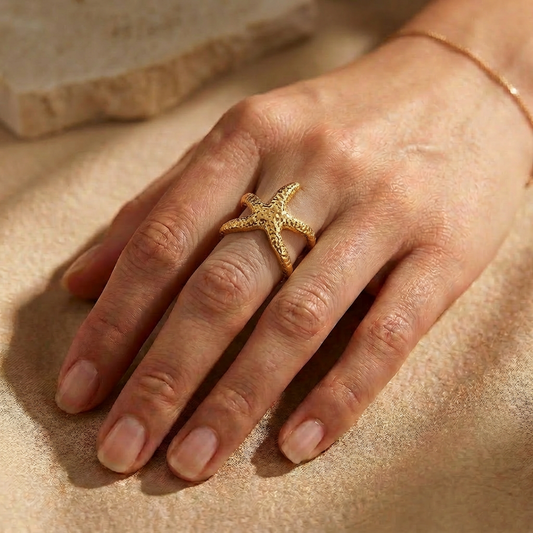 Golden Starfish Ring
