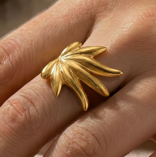 Golden Palm Ring